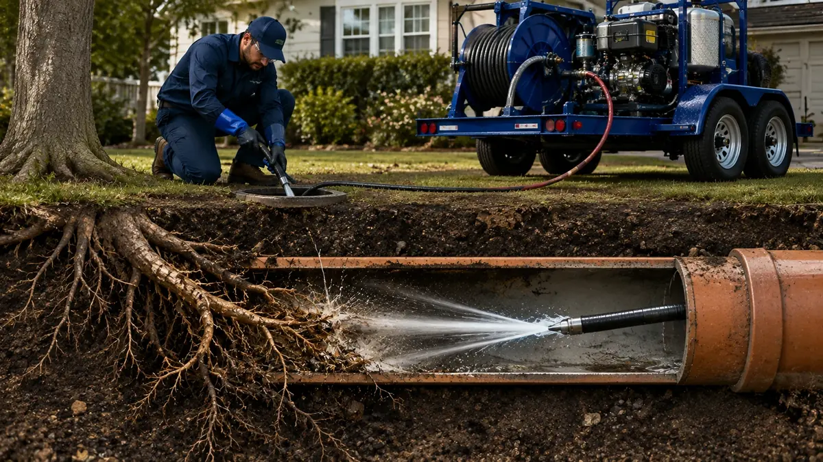Tree Root Removal with Hydro Jetting in Fairfax